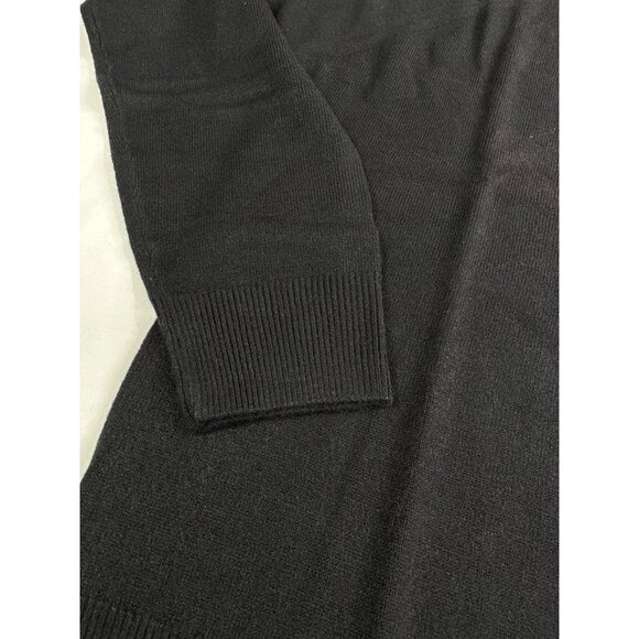 Vintage Stitches In Time Womens M Black Pullover Sweater Crew Neck Zip Back QVC - Picture 4 of 10